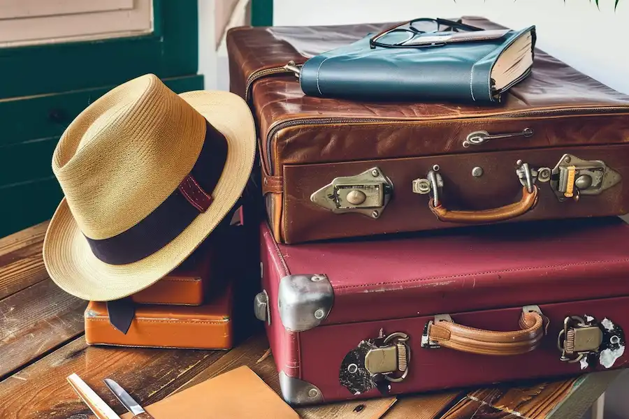 luggage prepered from a trip