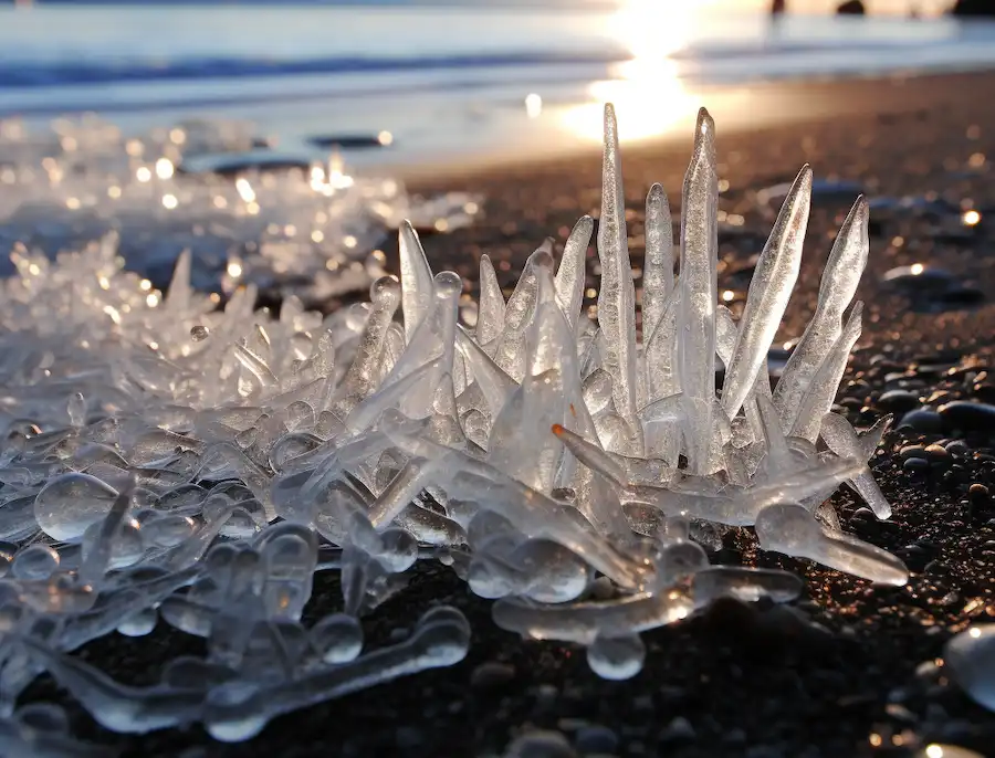 ice flakes on a lake