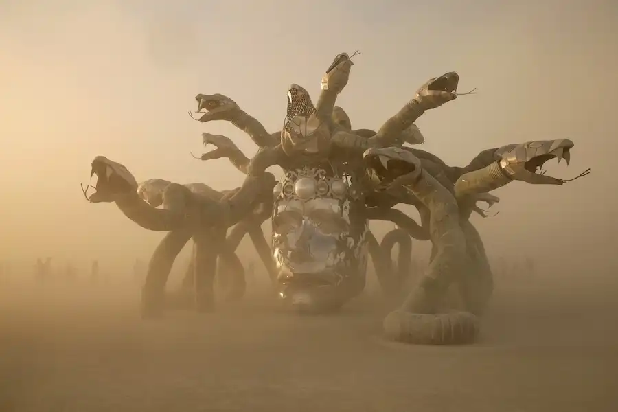 medusa sculpture burning man