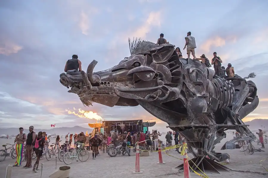 hog sculpture burning man