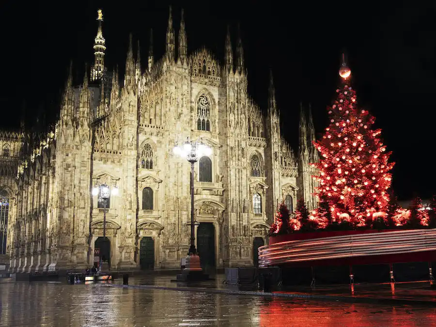 milan duomo christmas tree