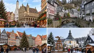 four german christmas towns in daylight